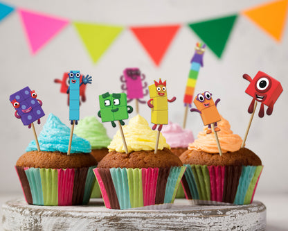 Number Blocks Theme Cup Cake Topper - image 1 of 3 | Party Supplies India