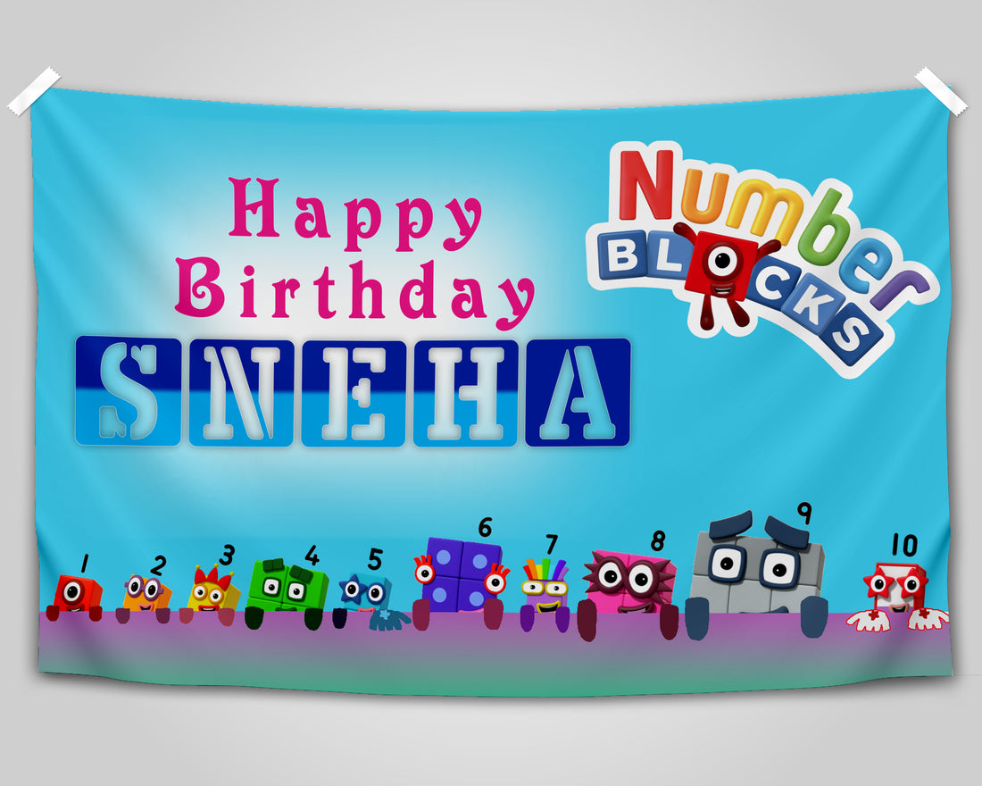 Number Blocks Theme Customized Backdrop