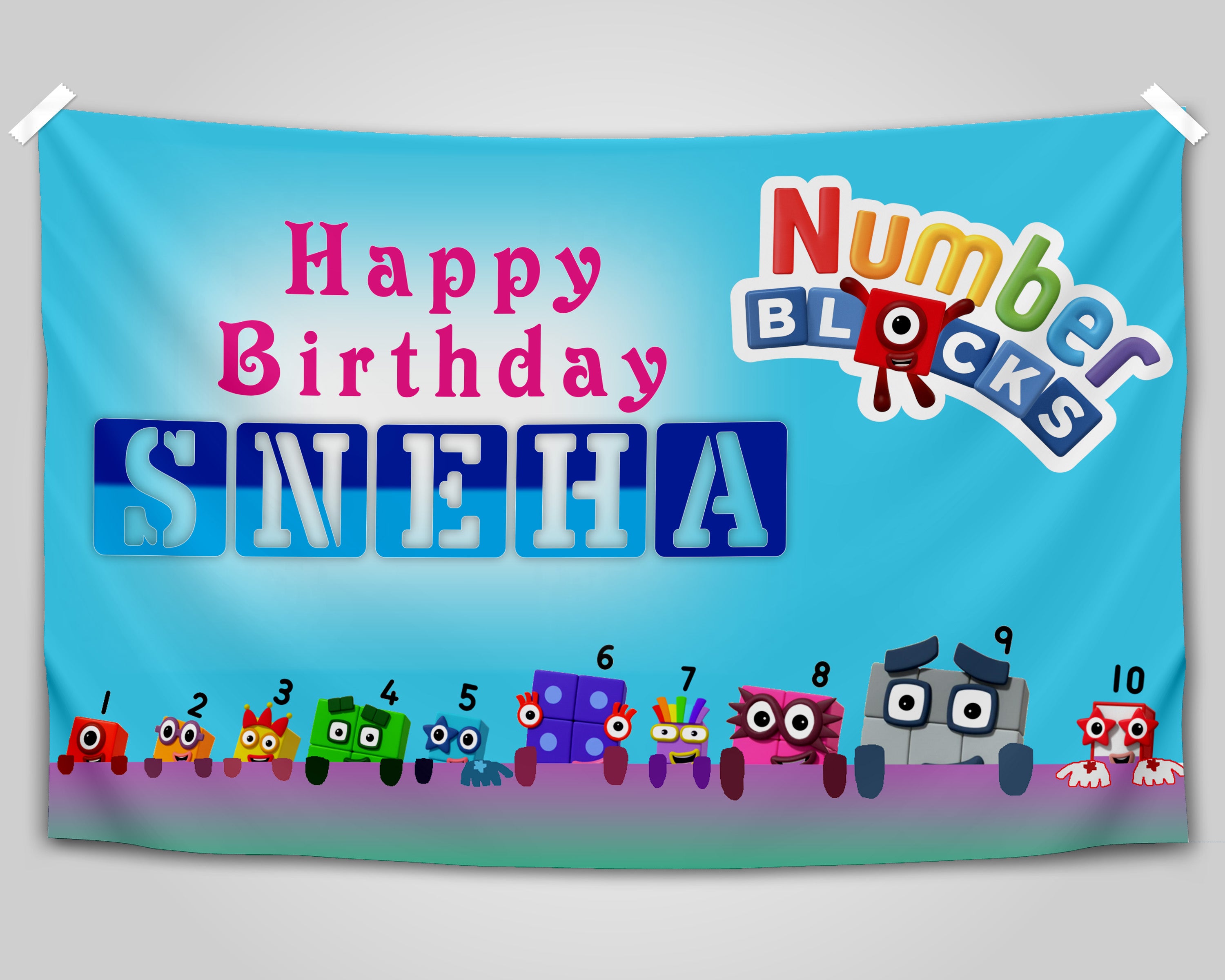 Number Blocks Theme Customized Backdrop