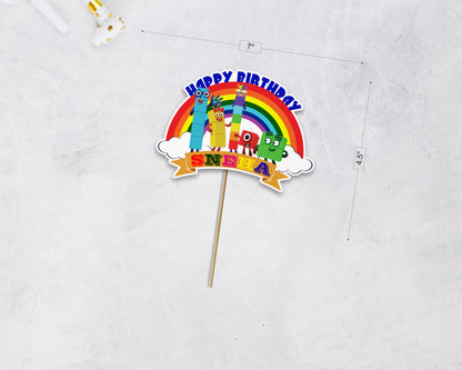 Number Blocks Theme Customized Cake Topper