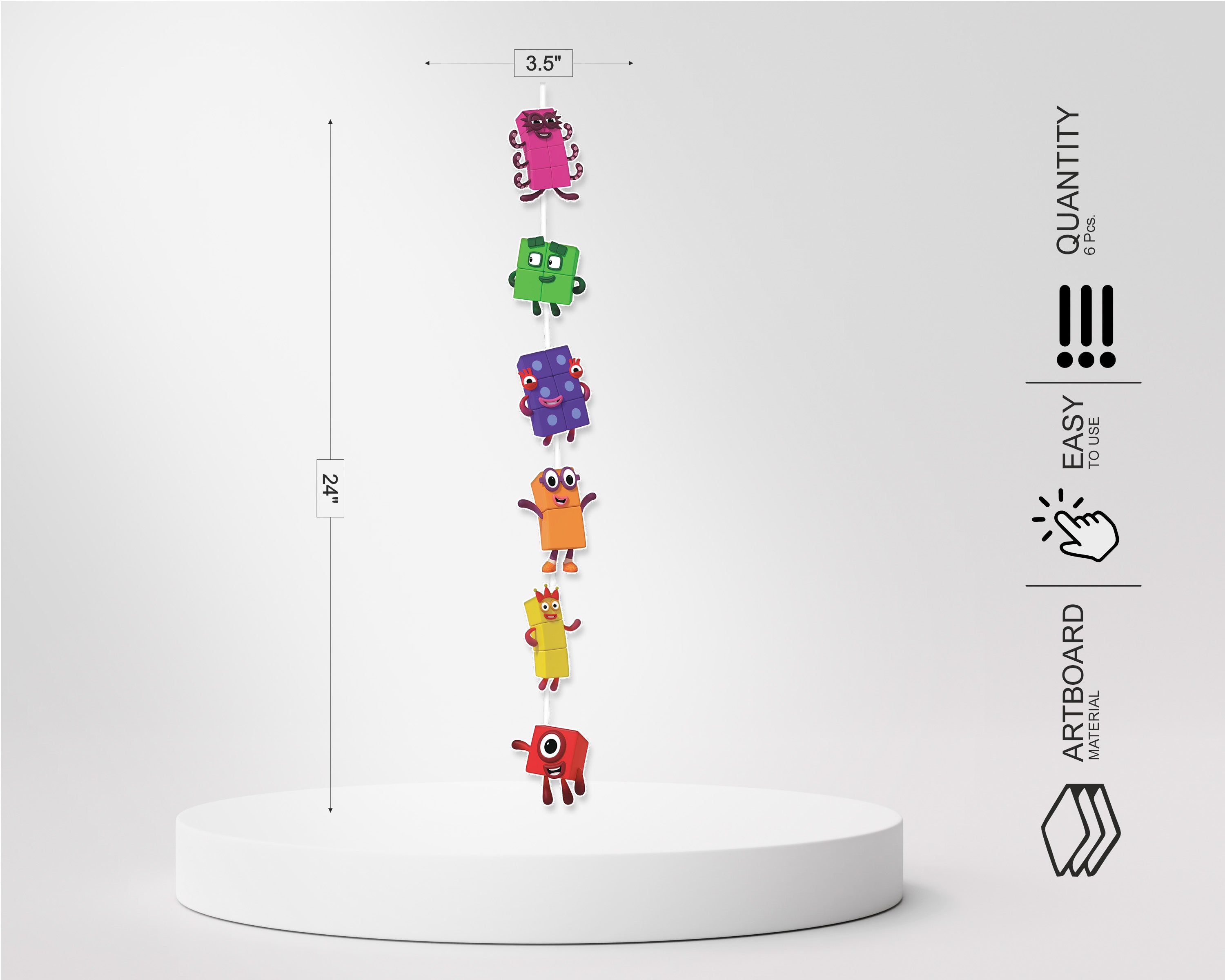 Number Blocks Theme Customized Dangler