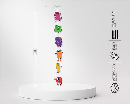 Number Blocks Theme Customized Dangler