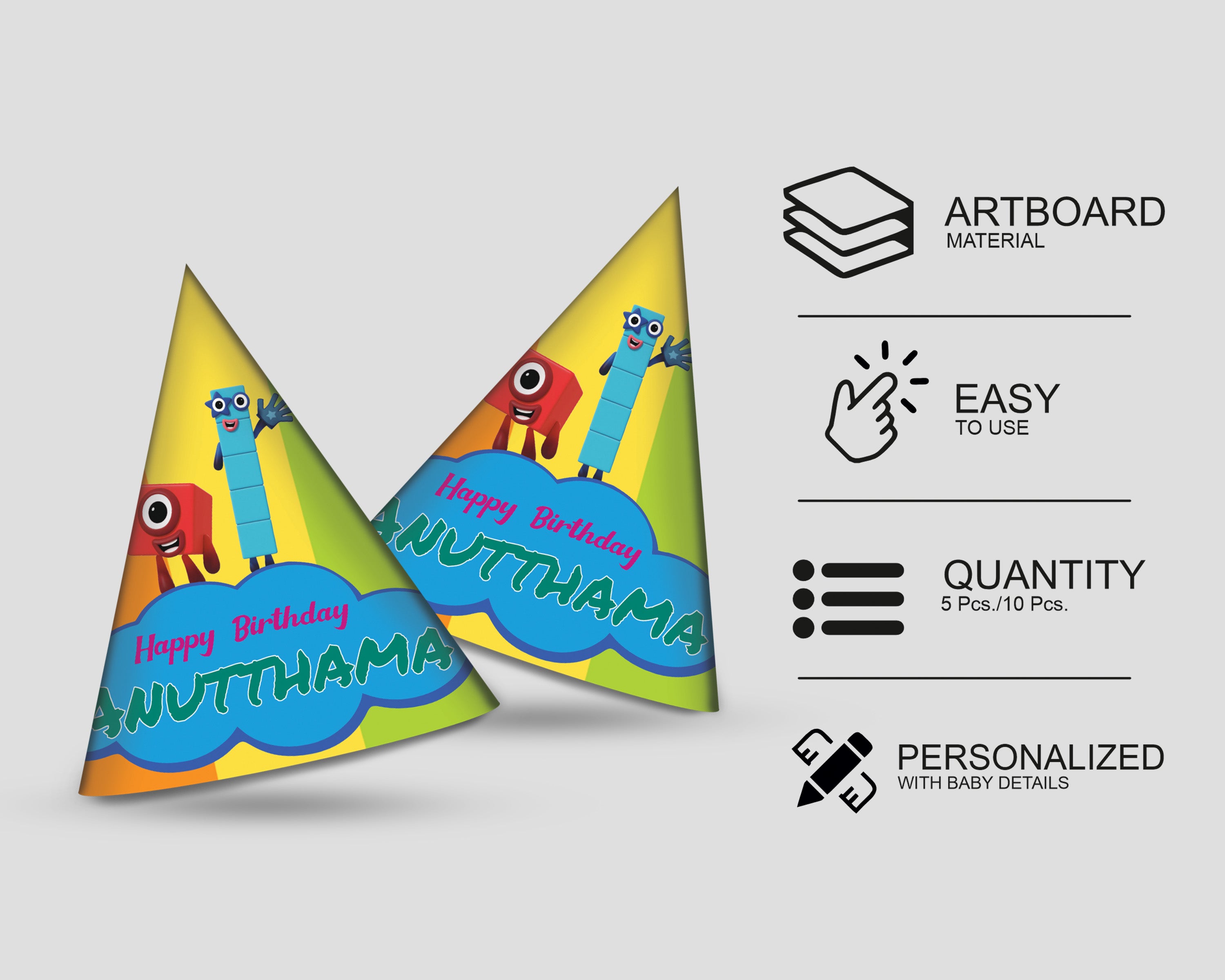 Number Blocks Theme Customized  Hat