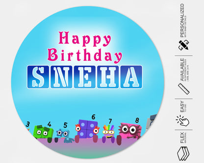 Number Blocks Theme Customized Backdrop