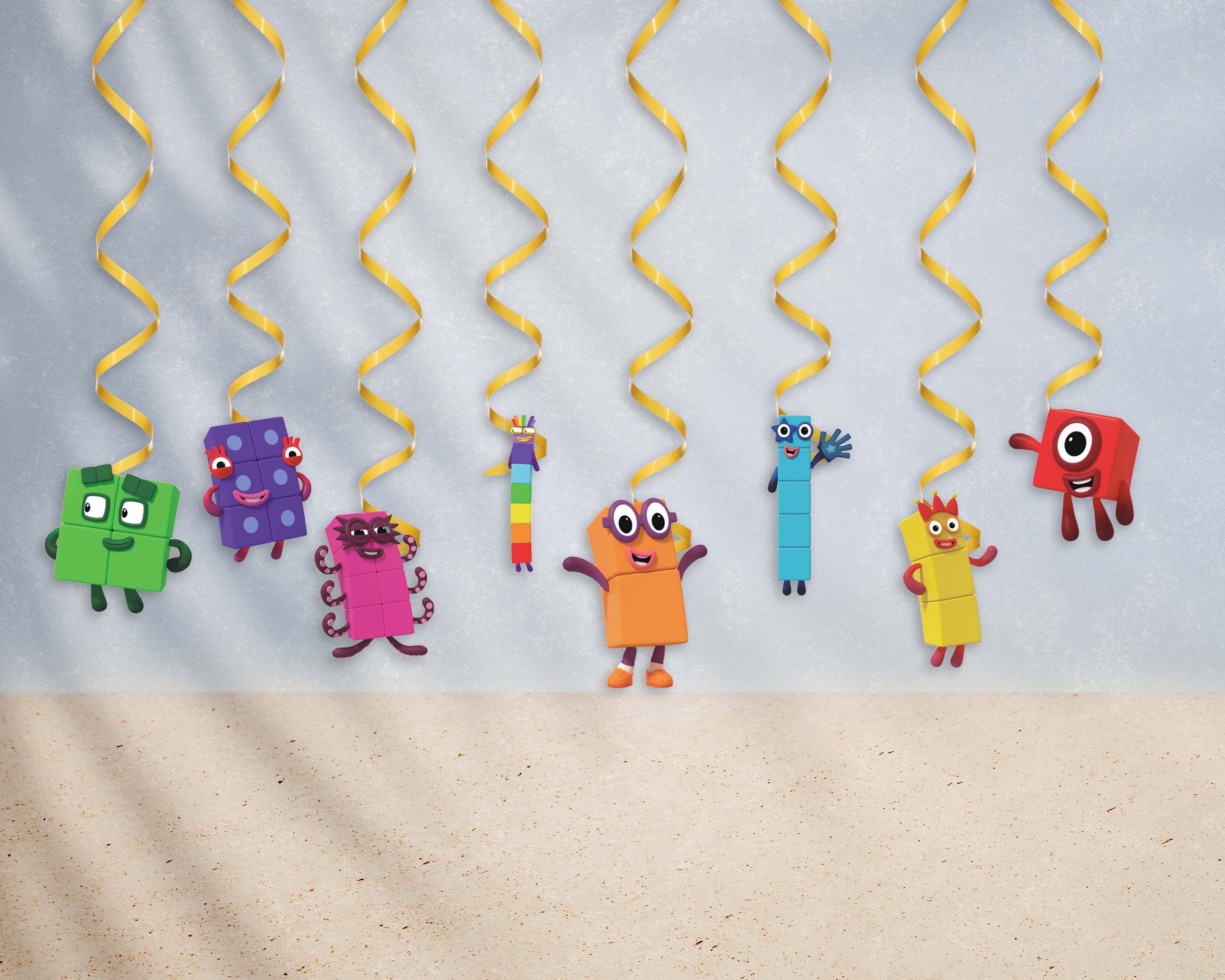 Number Blocks Theme Customized  Swirls