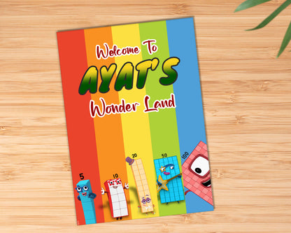 Number Blocks Theme Customized Welcome Board