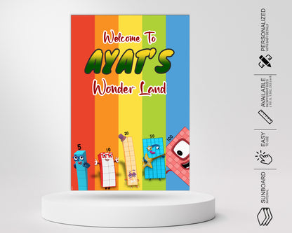 Number Blocks Theme Customized Welcome Board