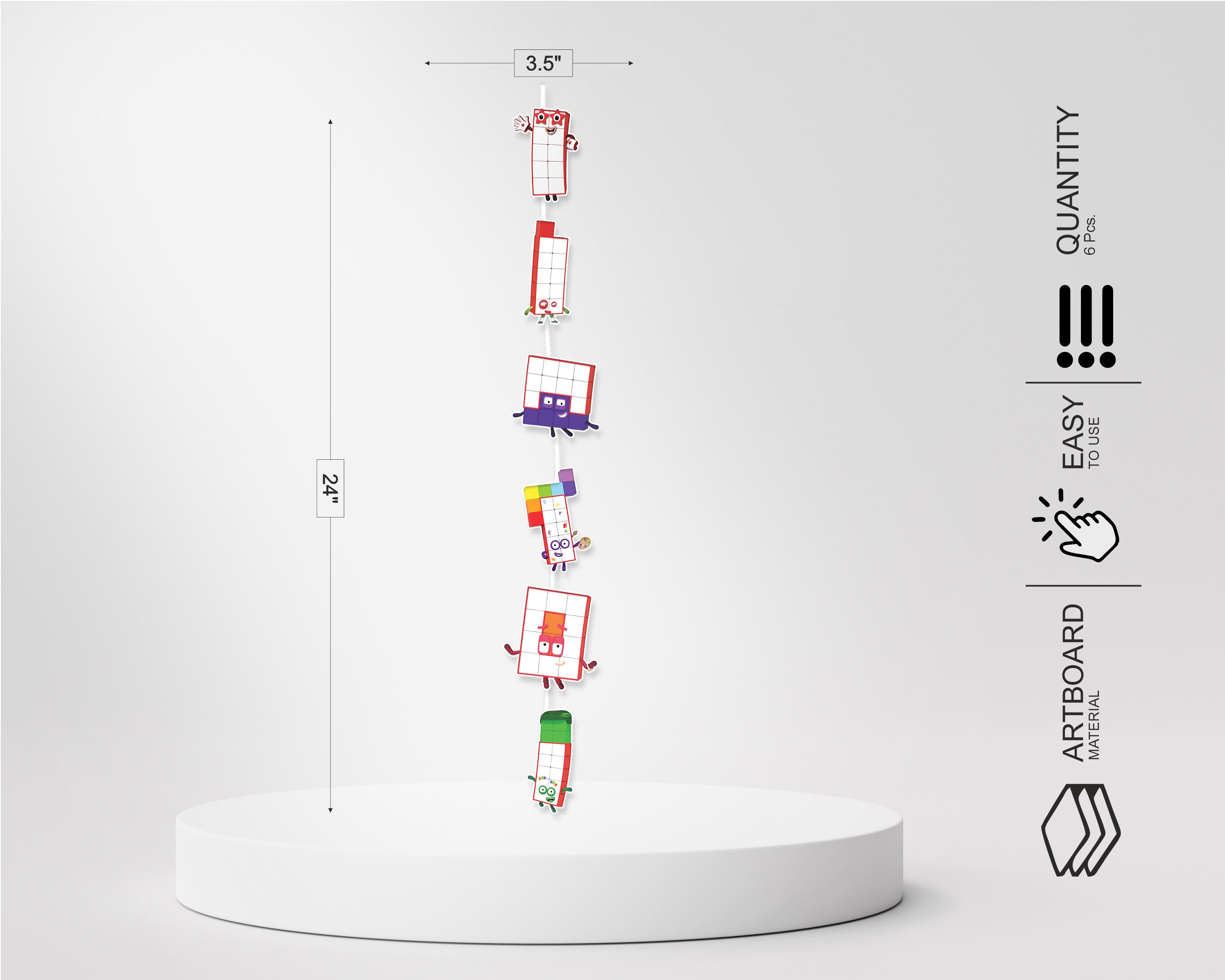 Number Blocks Theme Dangler