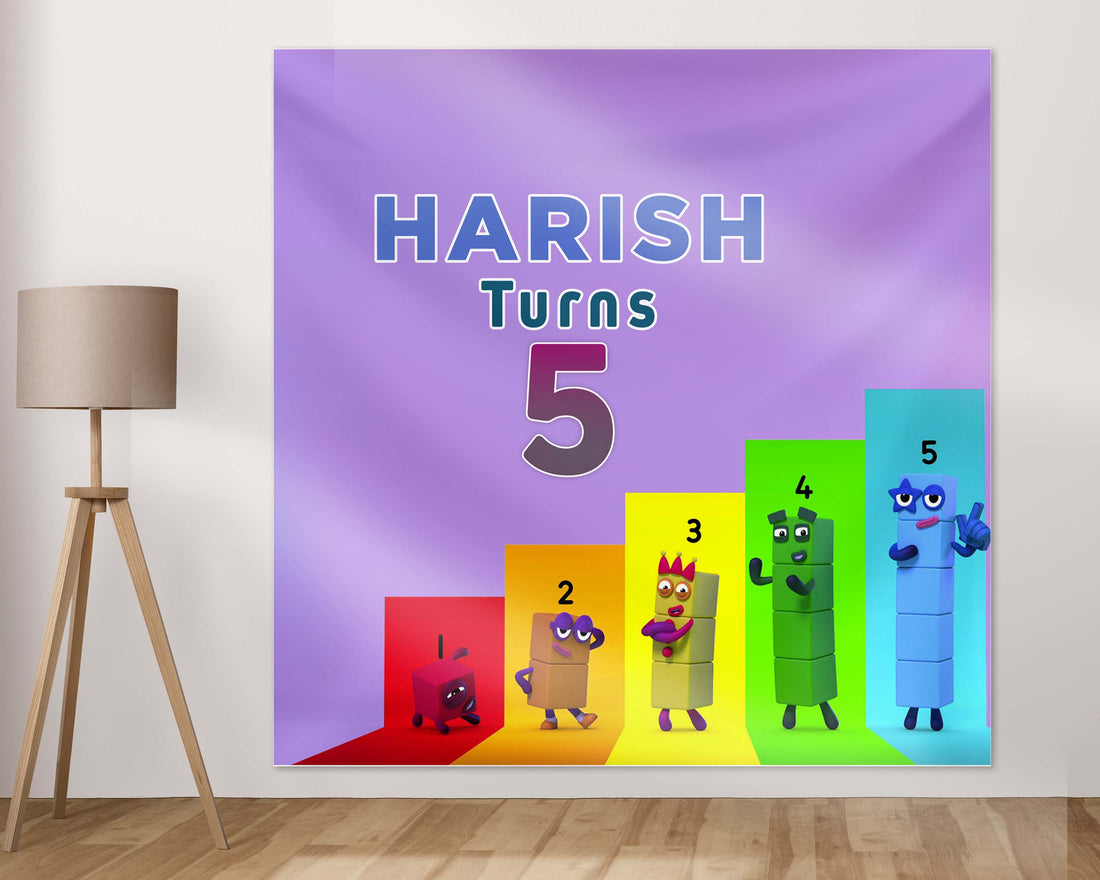 Number Blocks Theme Square Backdrop