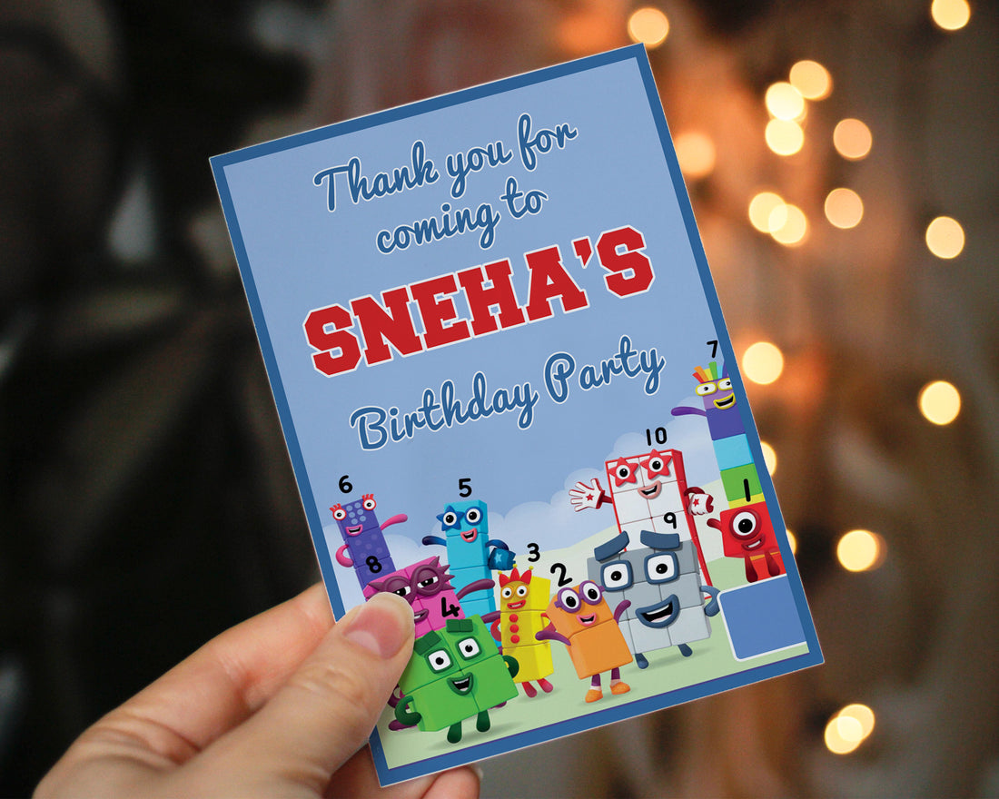 Number Blocks Theme Thank You Card