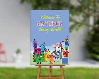 Number Blocks Welcome Board Theme