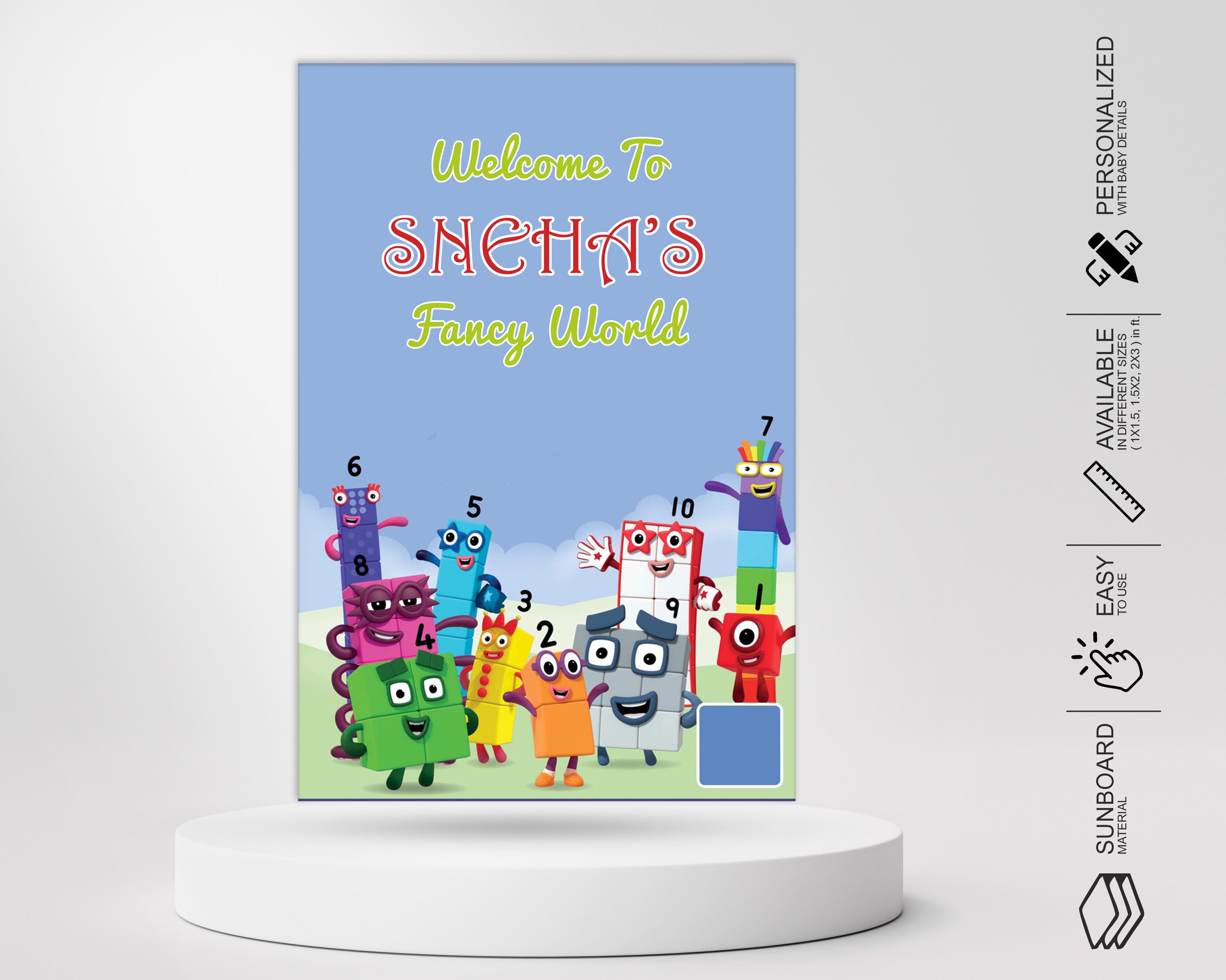 Number Blocks Welcome Board Theme