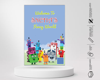 Number Blocks Welcome Board Theme