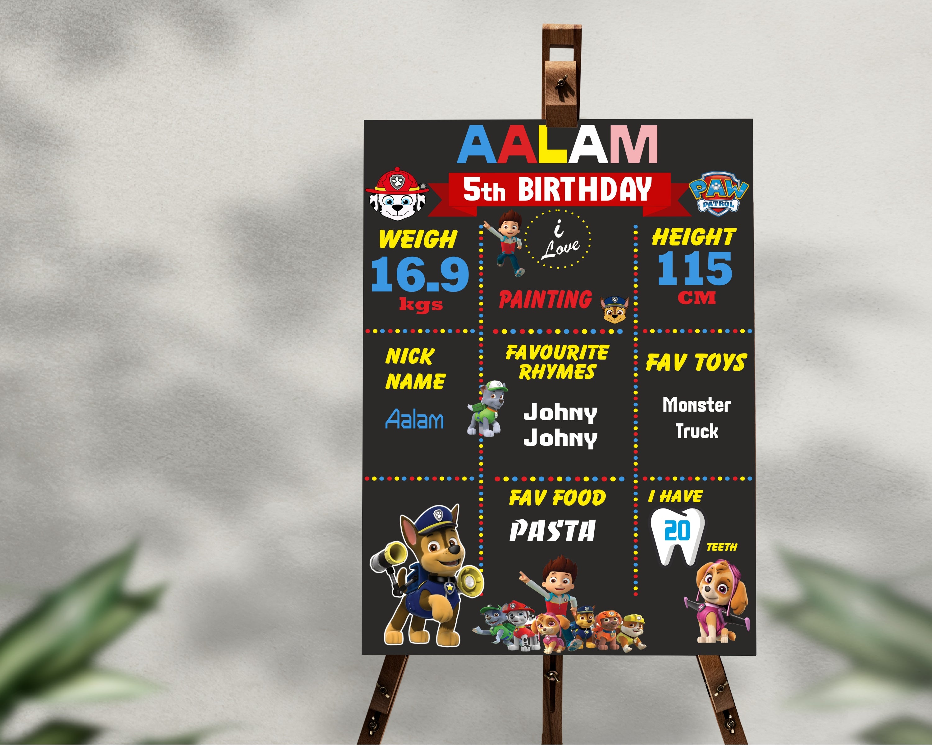 Construction Balloon Rch Paw Patrol Theme Chalk Board | Birthday Party Supplies India Online