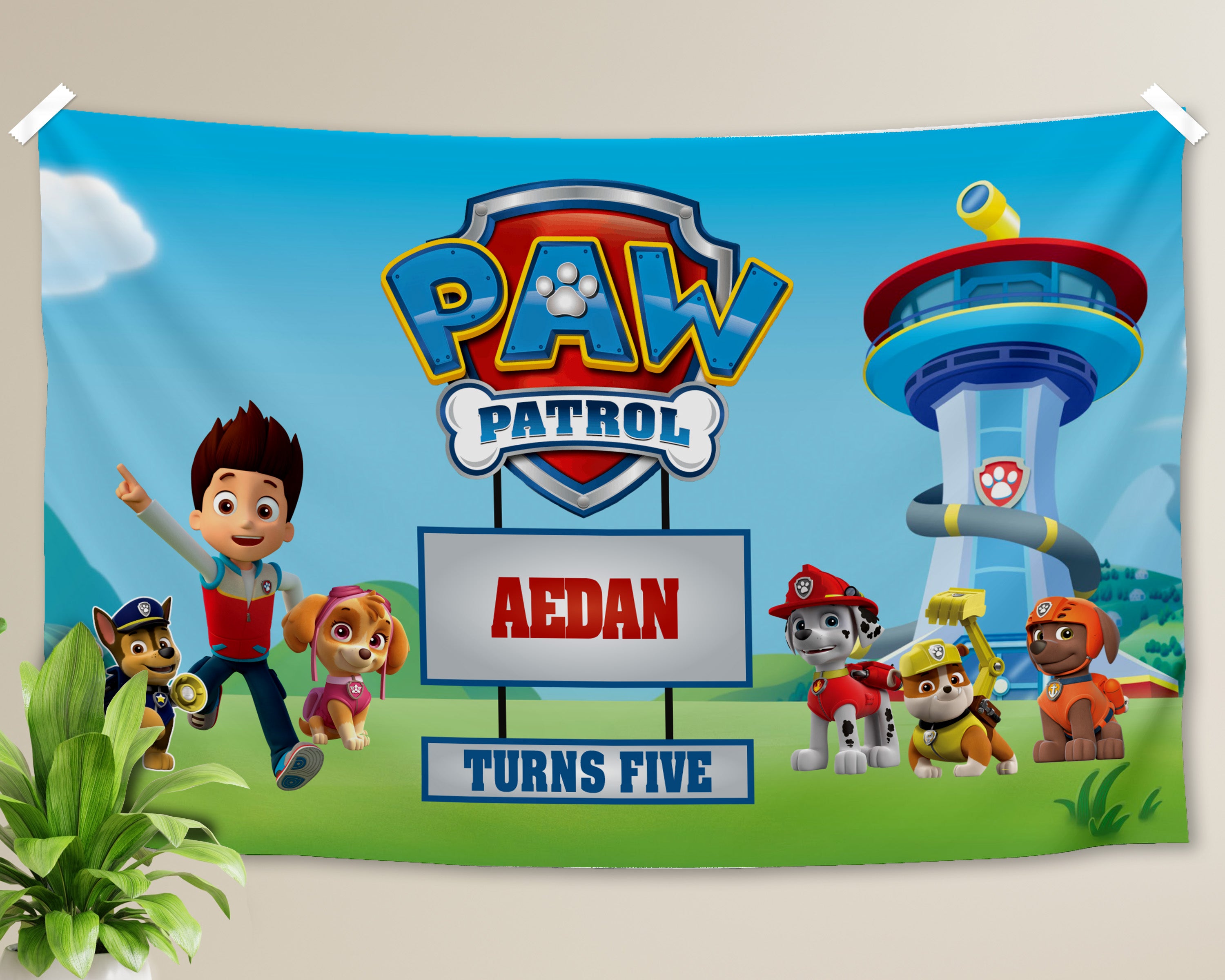 Magic Block Batman Paw Patrol Theme Customized Backdrop | Birthday Party Supplies India