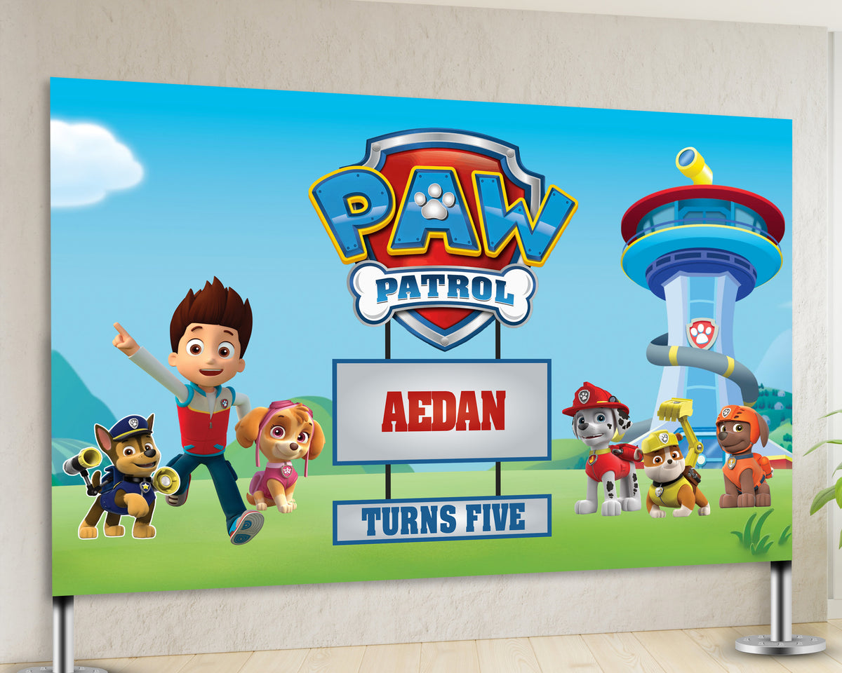 Paw Patrol Theme Customized Backdrop | Birthday Party Supplies India