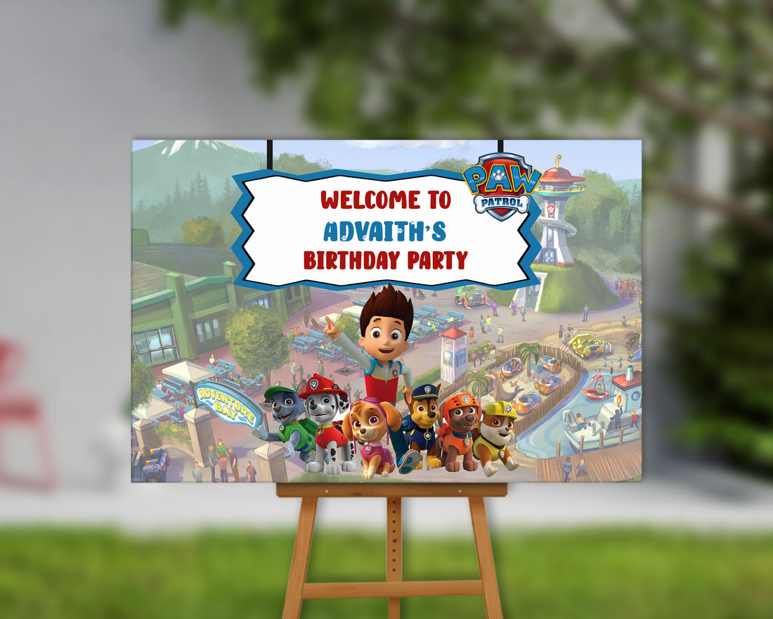 Paw Patrol Theme Customized Welcome Board