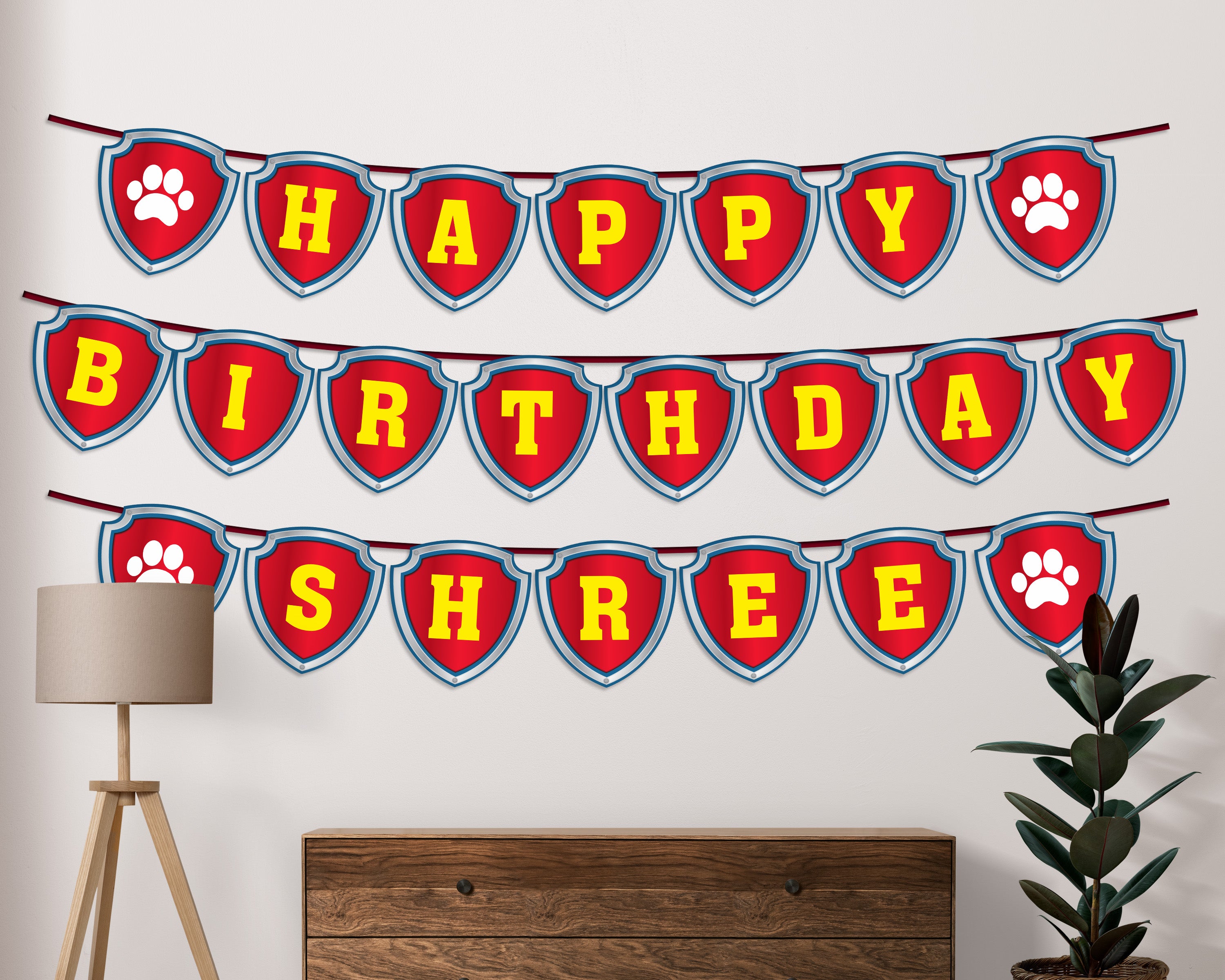 Construction Balloon Rch Paw Patrol Theme Customized with Baby Name Hanging | Party Supplies ...
