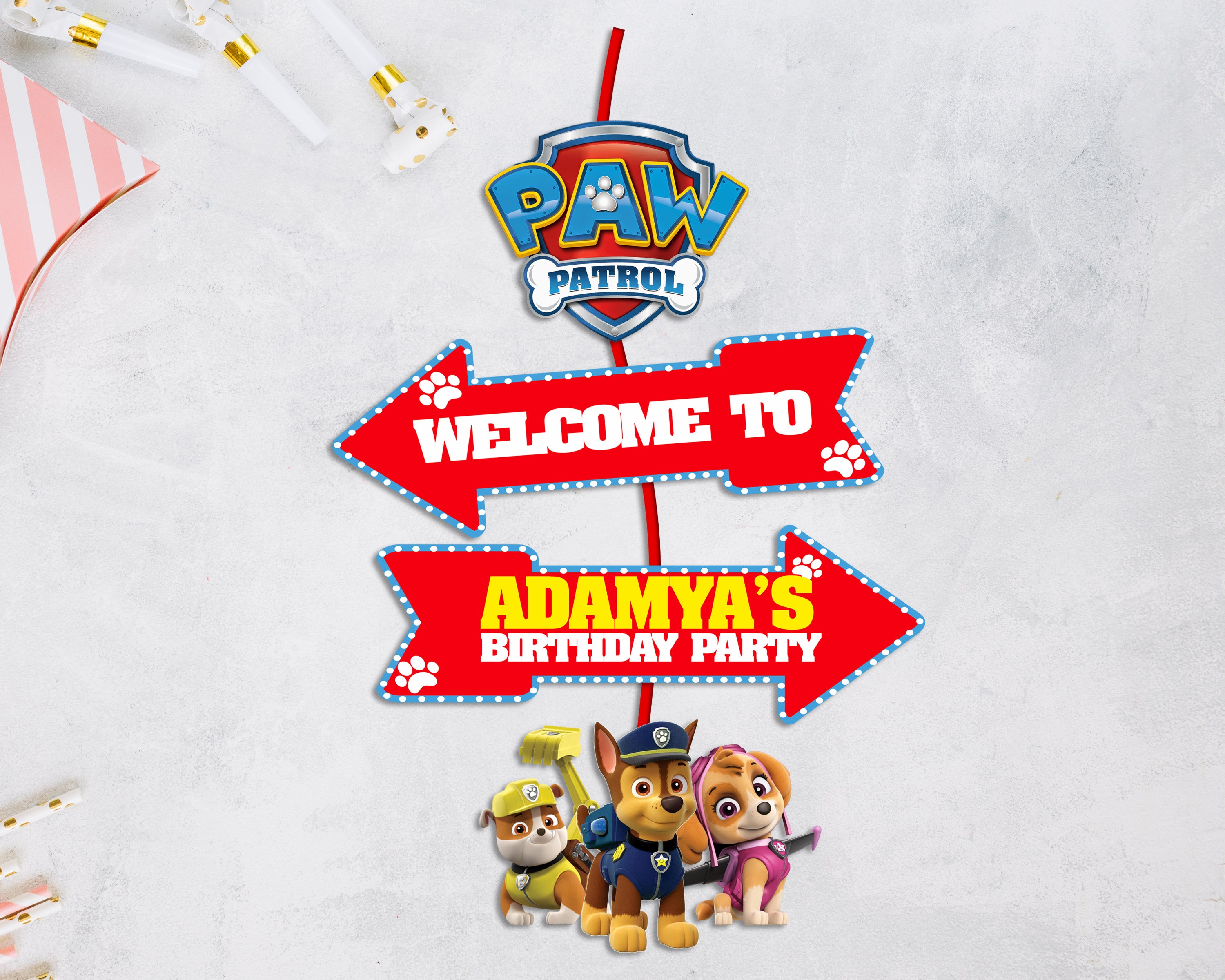 Magic Block Batman Paw Patrol Theme Welcome Board | Birthday Party Supplies India Online