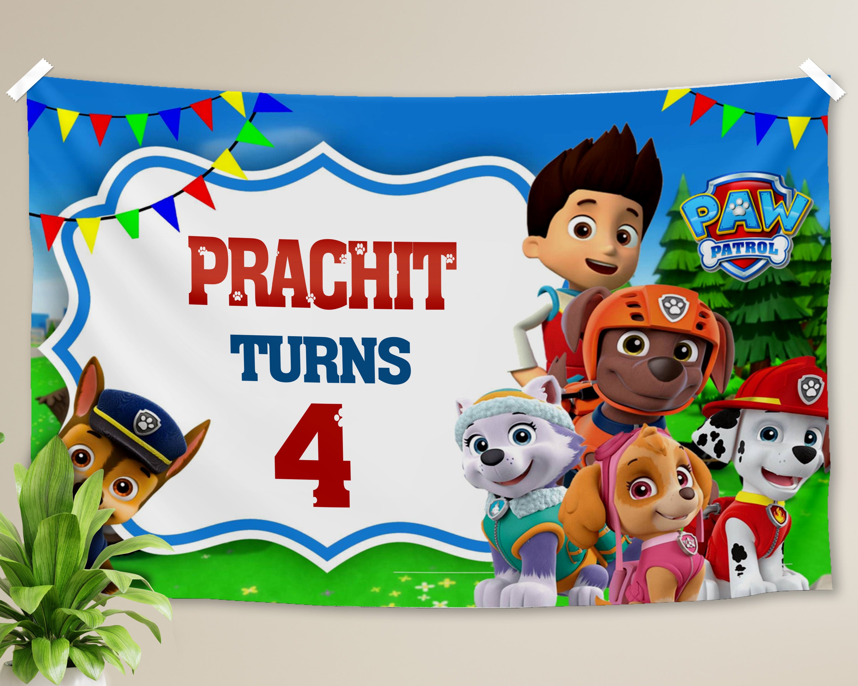 Magic Block Batman Paw Patrol Theme Personalized Backdrop | Birthday Theme Decorations ...