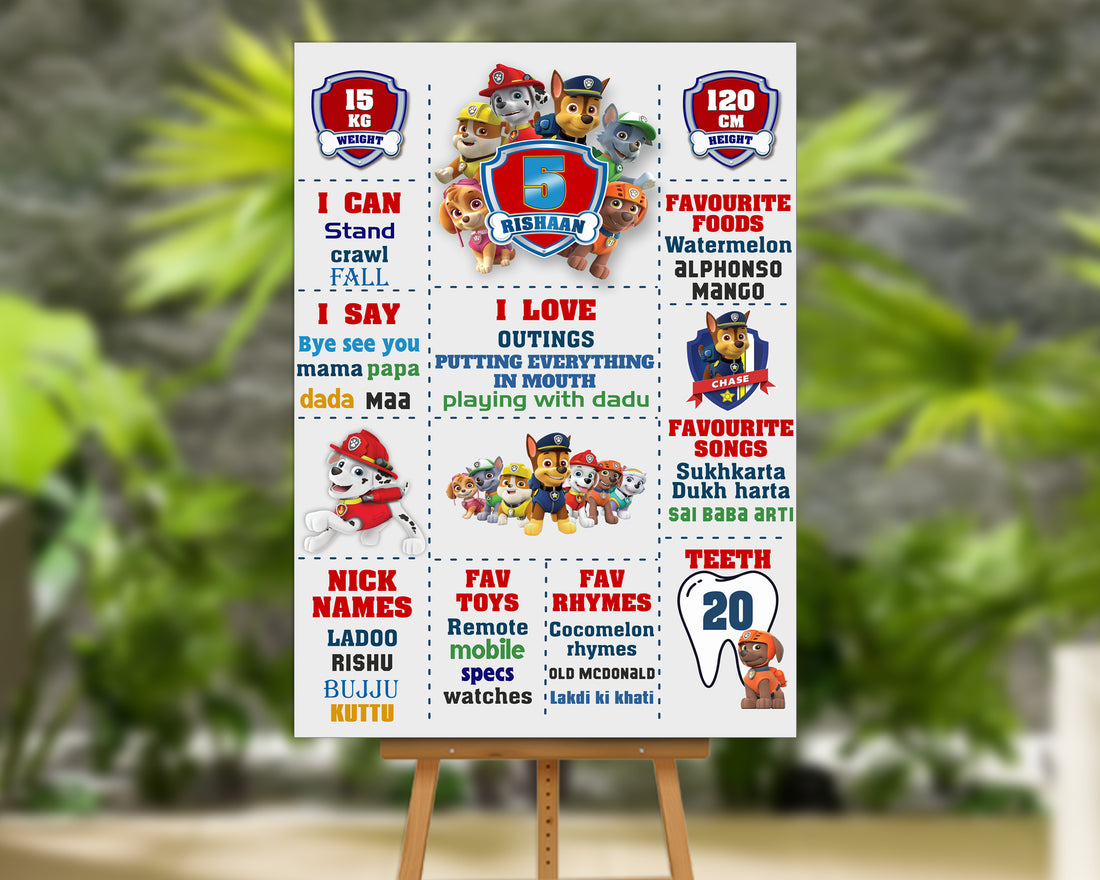 Paw Patrol Theme White CHalkboard