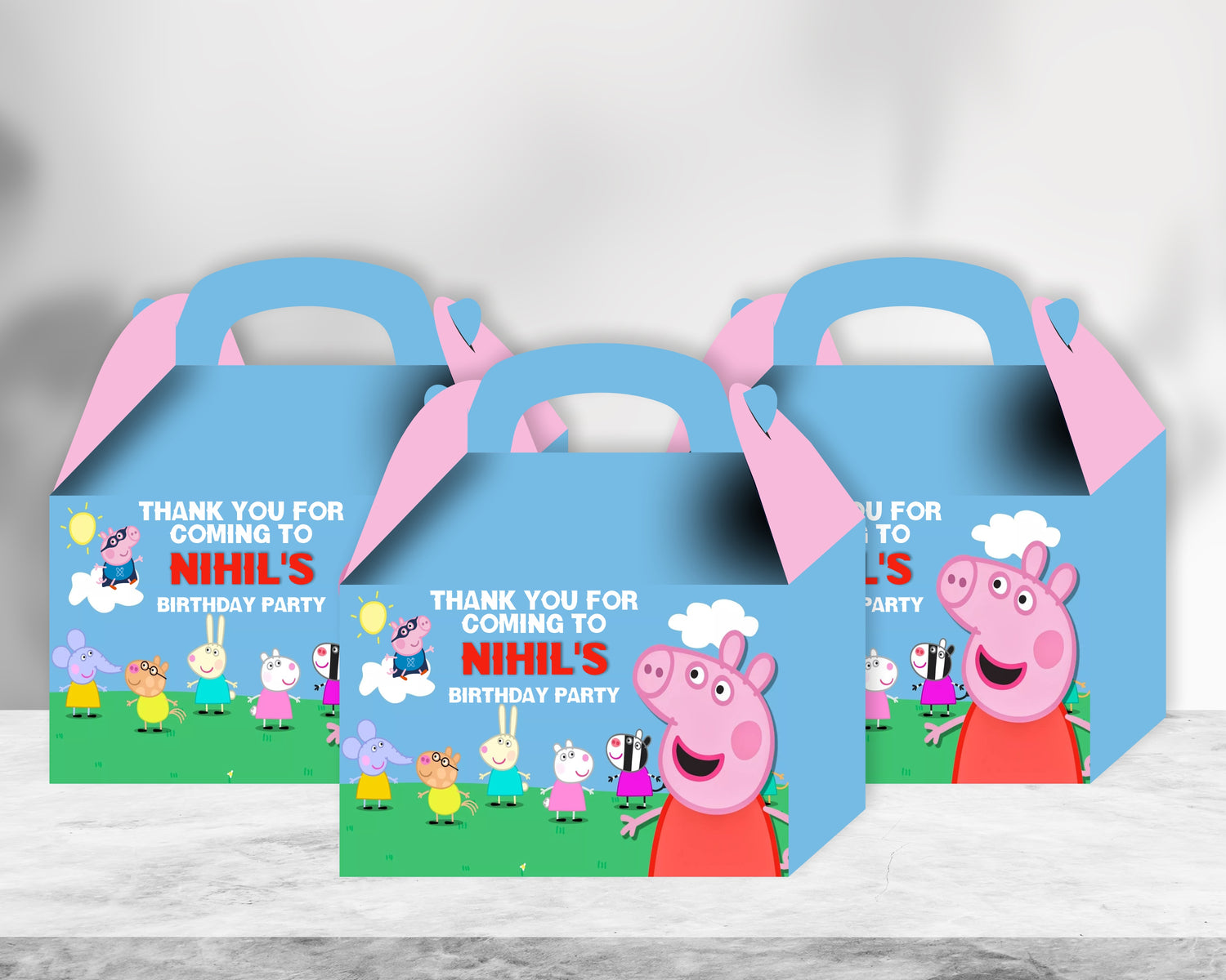 PSI Peppa Pig Theme Personalized Goodie Return Gift Boxes