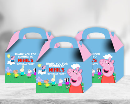 Peppa Pig Theme Personalized Goodie Return Gift Boxes