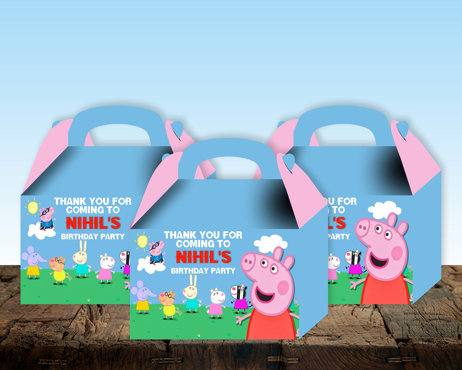 PSI Peppa Pig Theme Personalized Goodie Return Gift Boxes