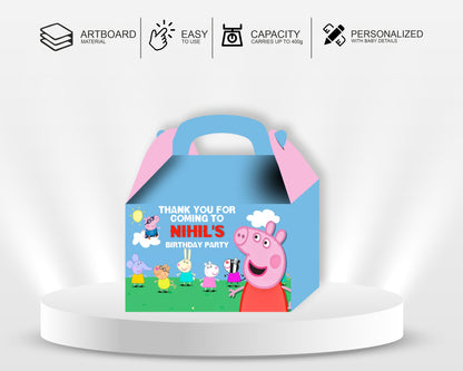Peppa Pig Theme Personalized Goodie Return Gift Boxes