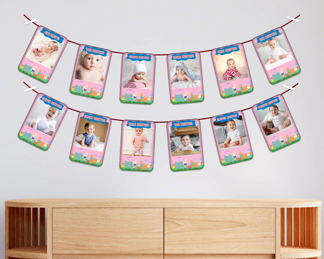 Peppa Pig Theme 12 Months Photo Banner