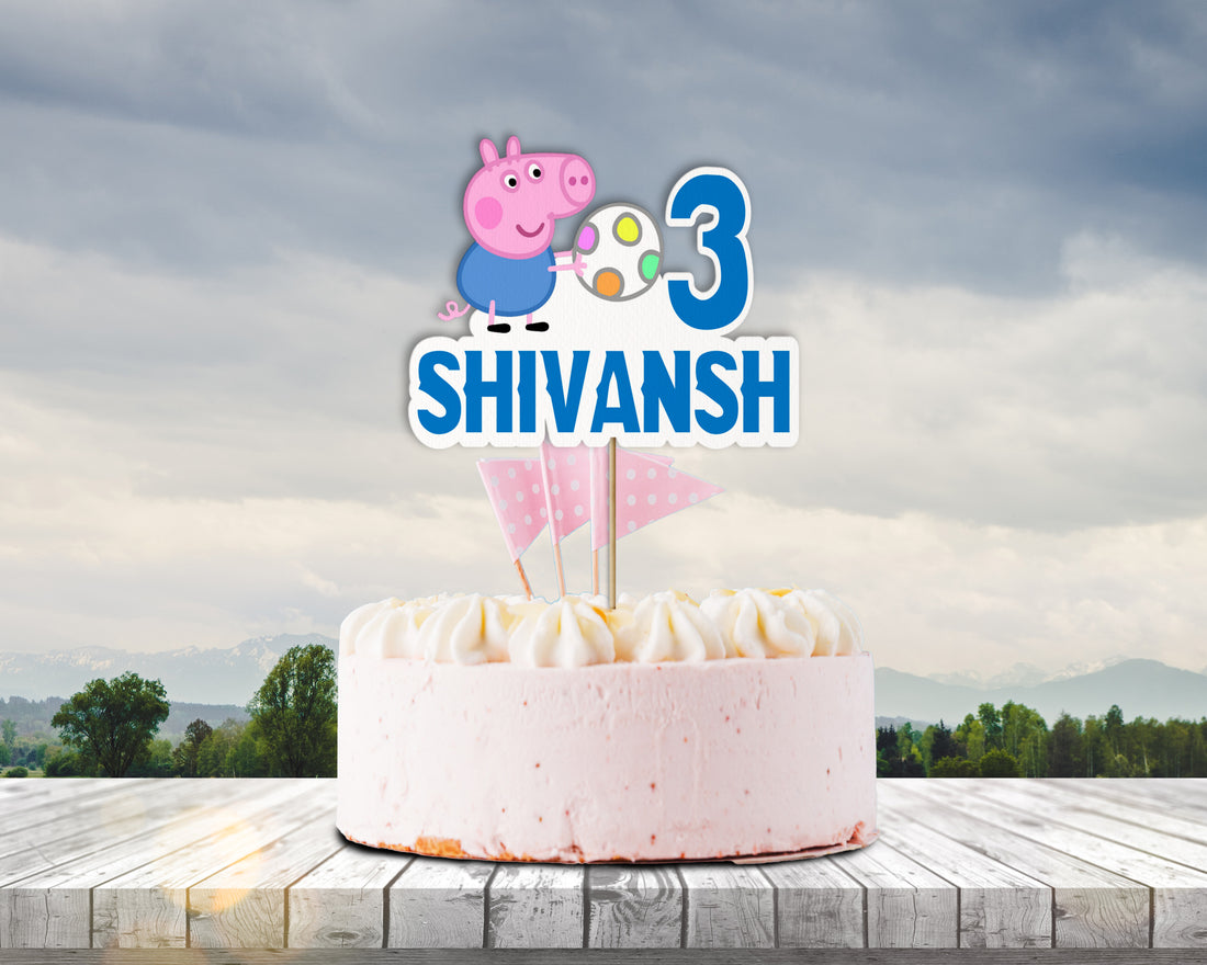 Peppa Pig Theme Cake Topper