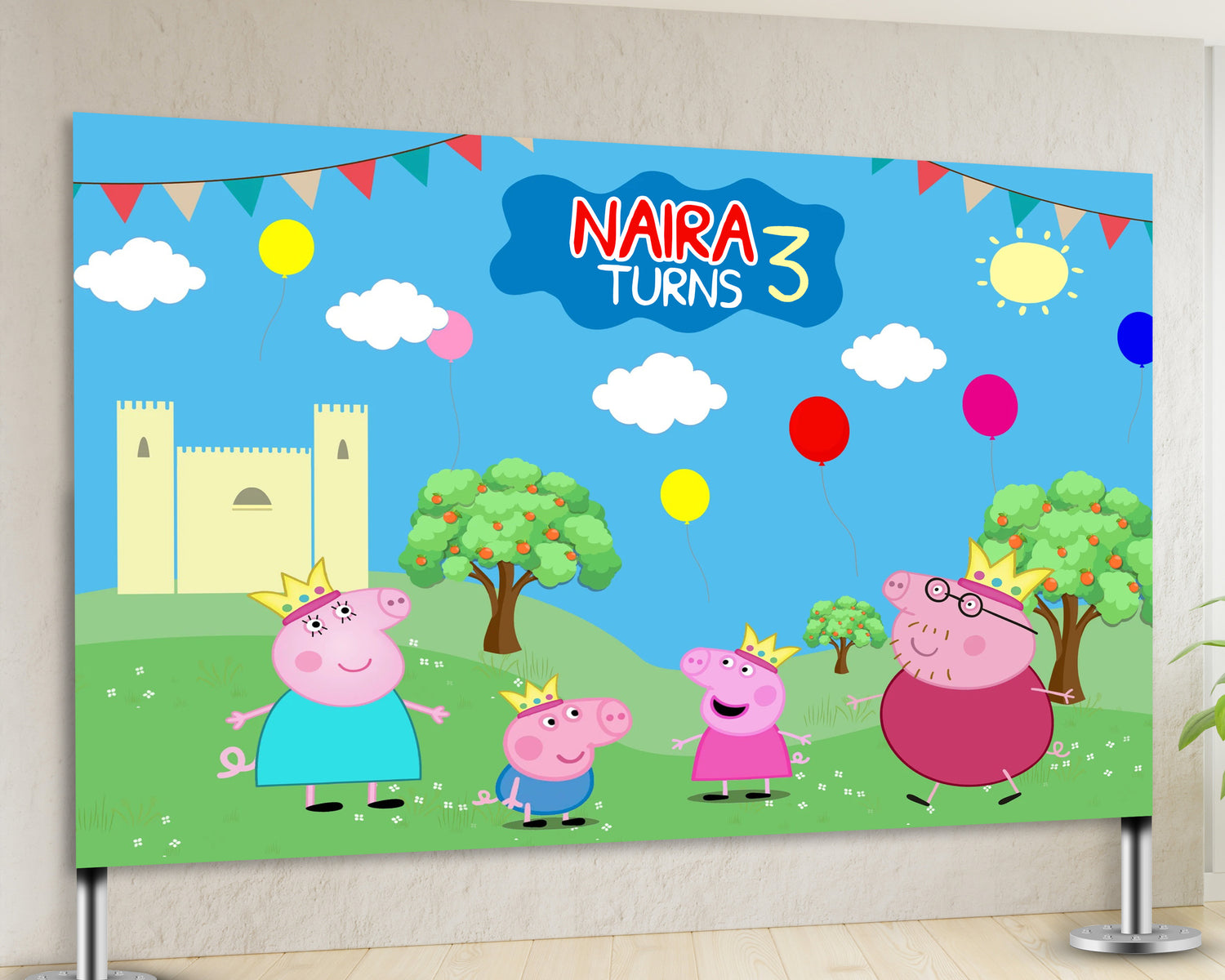 PSI Peppa Pig Theme Customized Backdrop