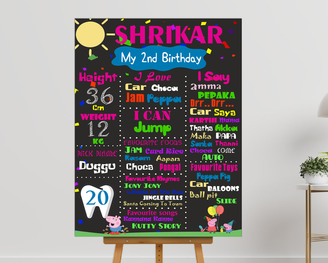 Peppa Pig Theme Customized Chalkboard