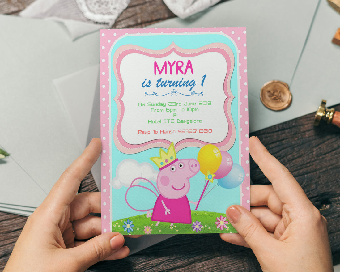 Peppa Pig Theme Customized Invite