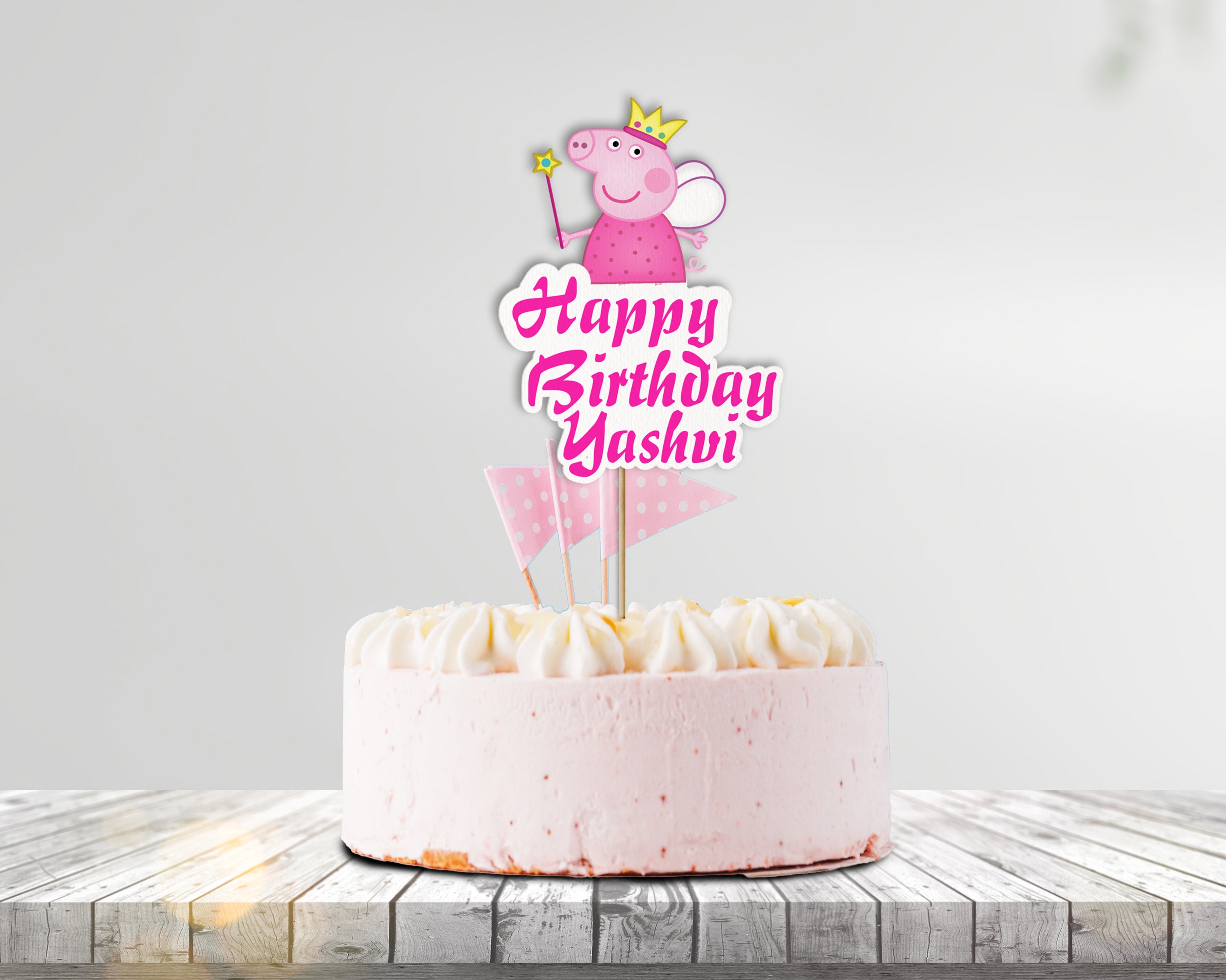 PSI Peppa Pig Theme Personalized Cake Topper