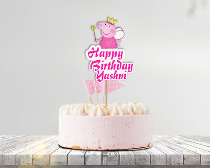 PSI Peppa Pig Theme Personalized Cake Topper