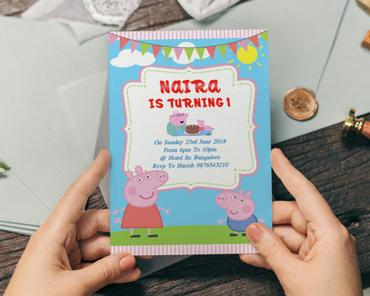 PSI Peppa Pig Theme Personalized Invite
