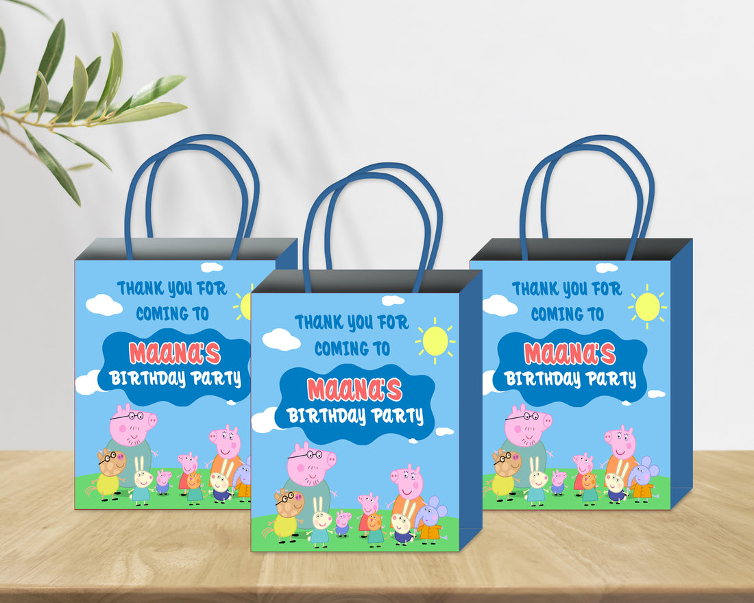 Peppa Pig Theme Personalized Return Gift Bag