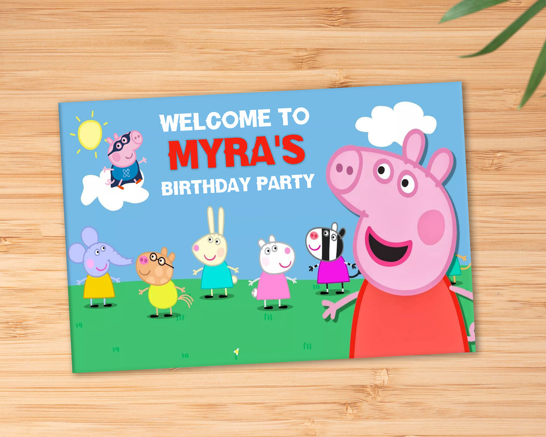 PSI Peppa Pig Theme Personalized Welcome Board