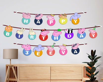 PSI Peppa Pig Theme Personalized with Baby Name Hanging
