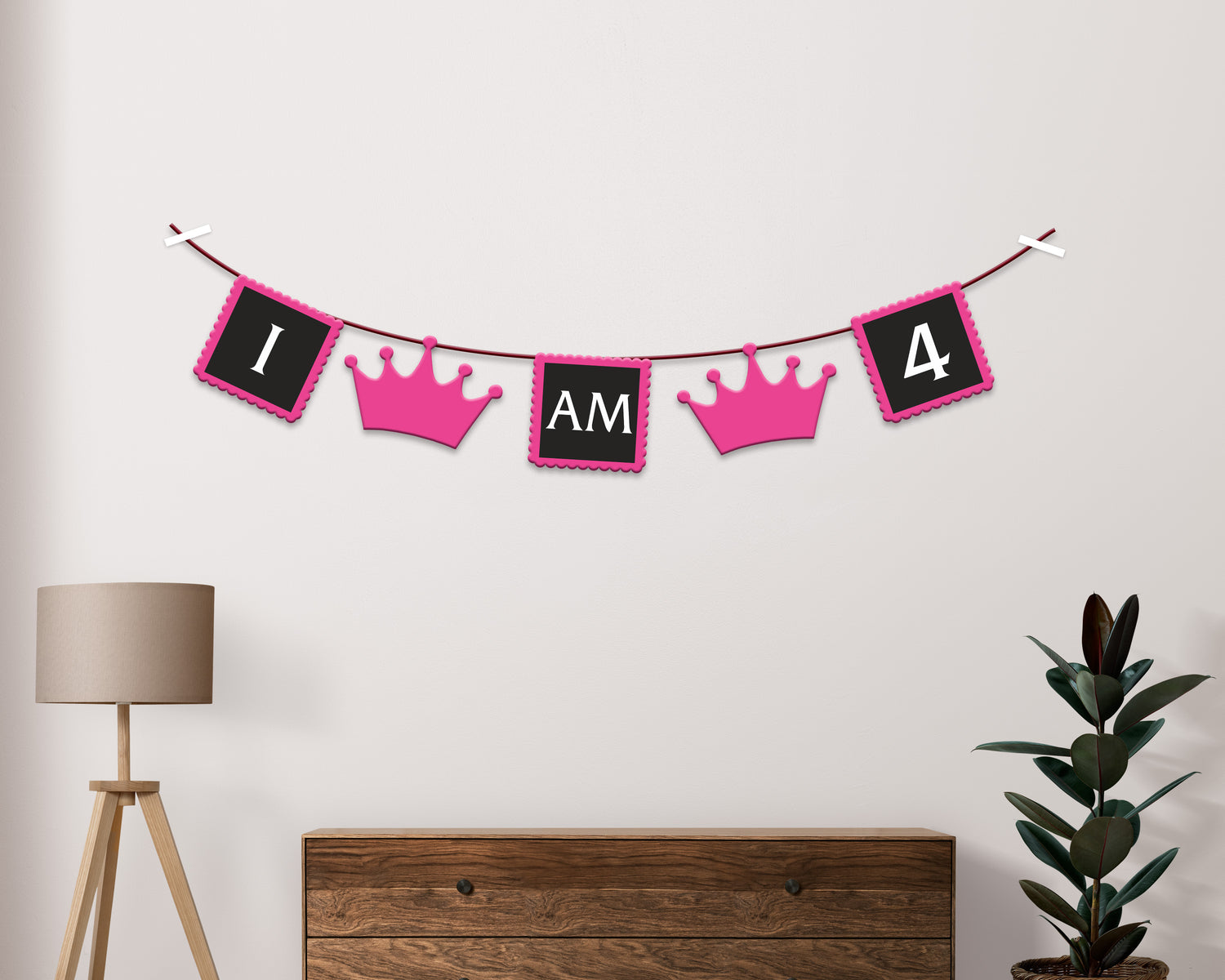 PSI Princess Theme Personalized with Baby Age Hanging