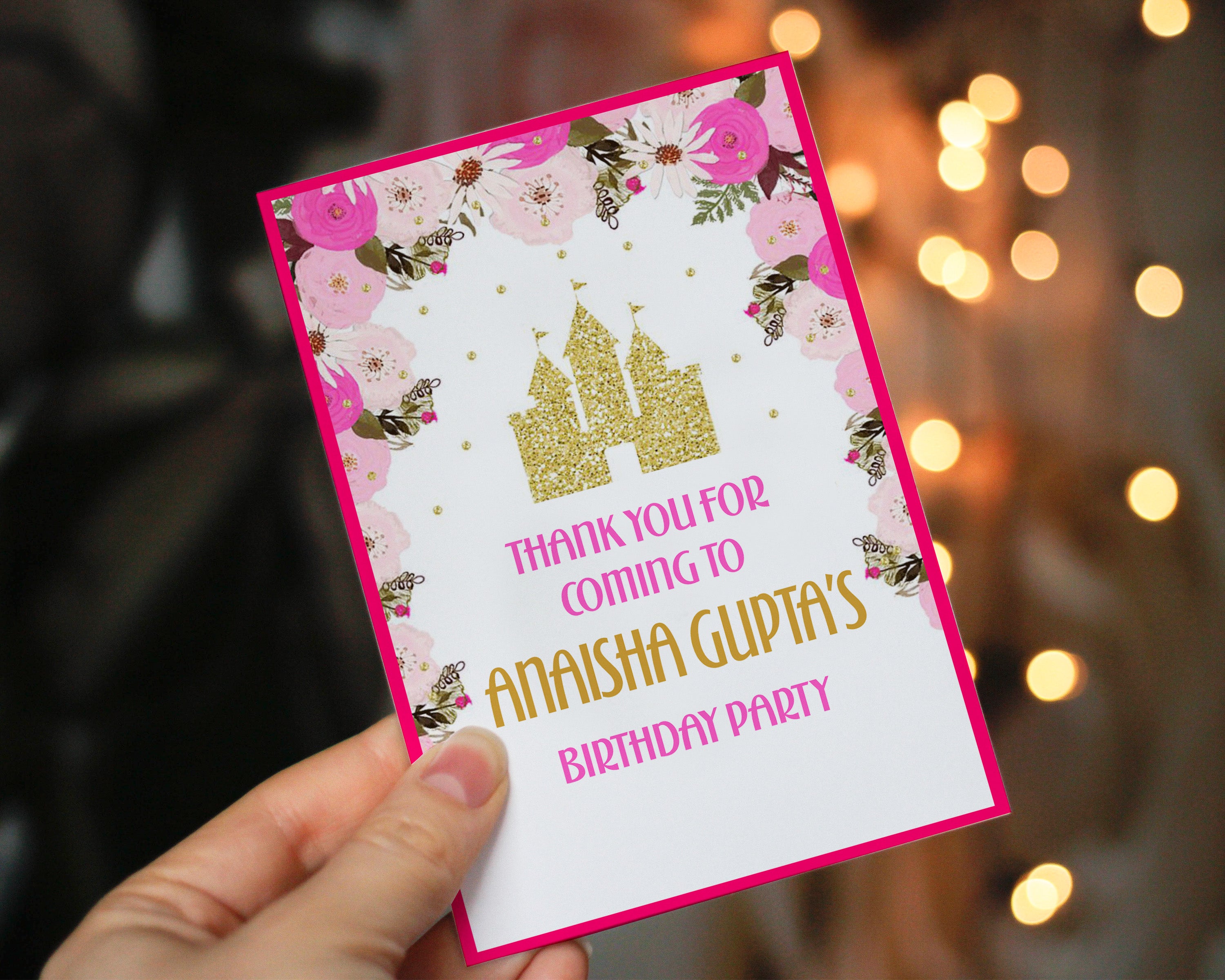 Princess Theme Thank You Card