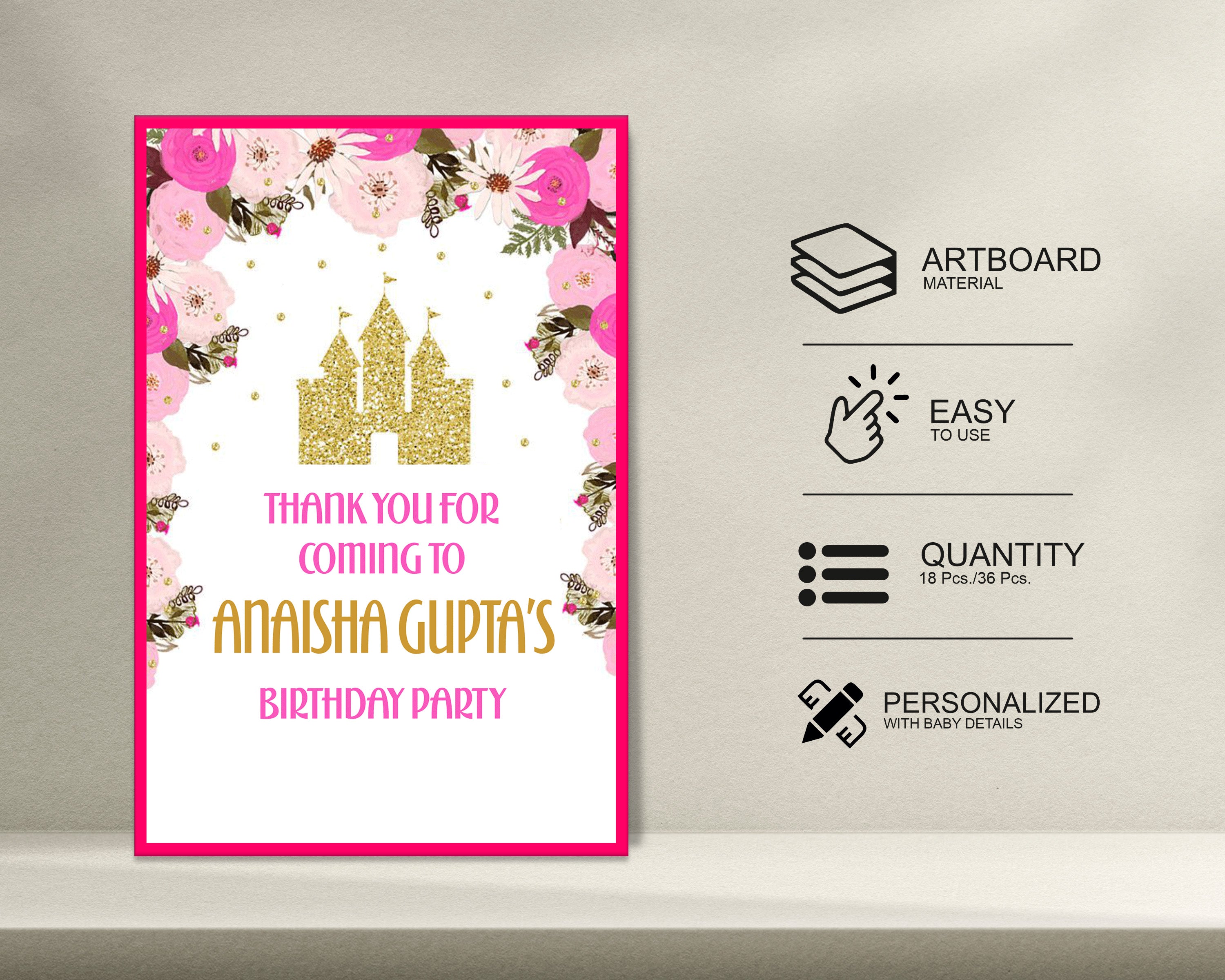 Princess Theme Thank You Card