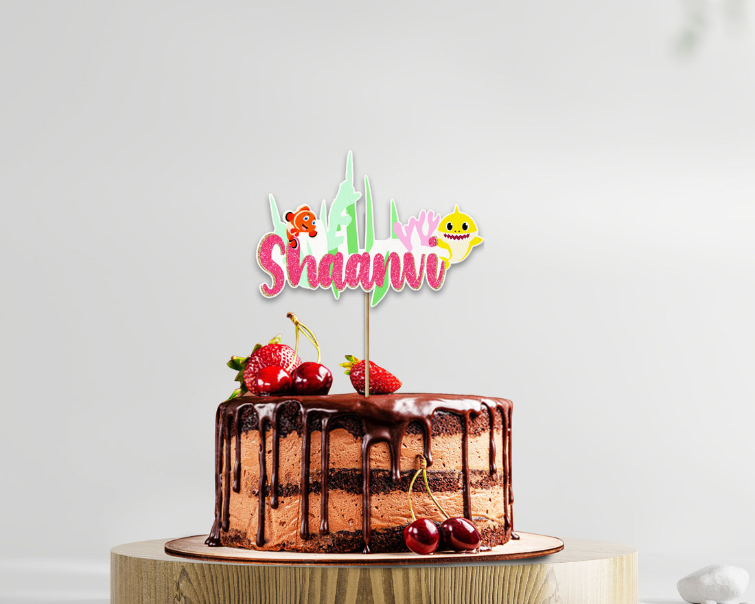 Shark Theme Customized Cake Topper