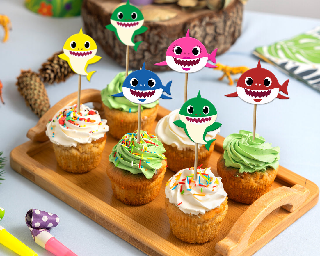 Shark Theme Customized Cup Cake Topper