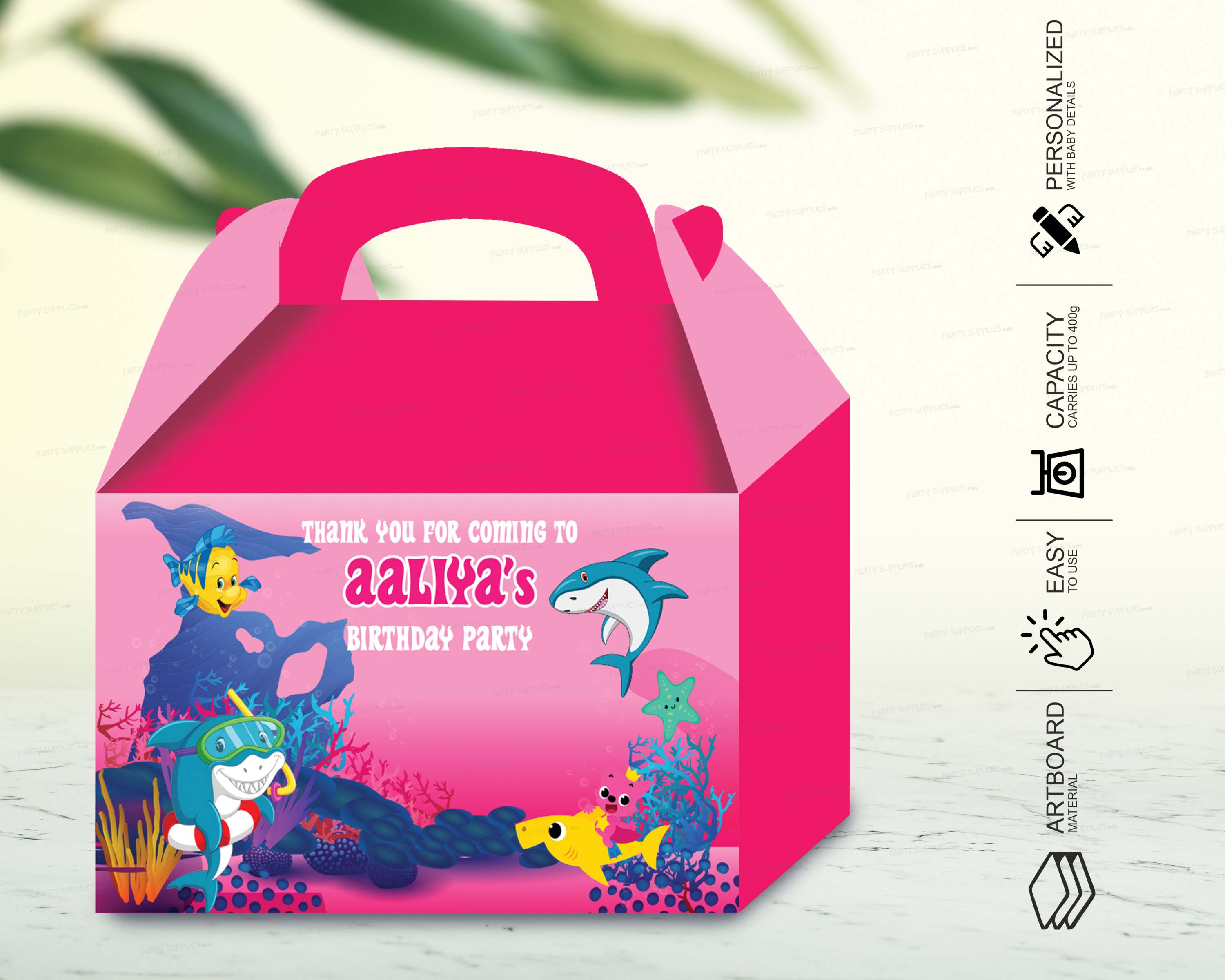 Shark Theme Personalized Goodie Return Gift Boxes