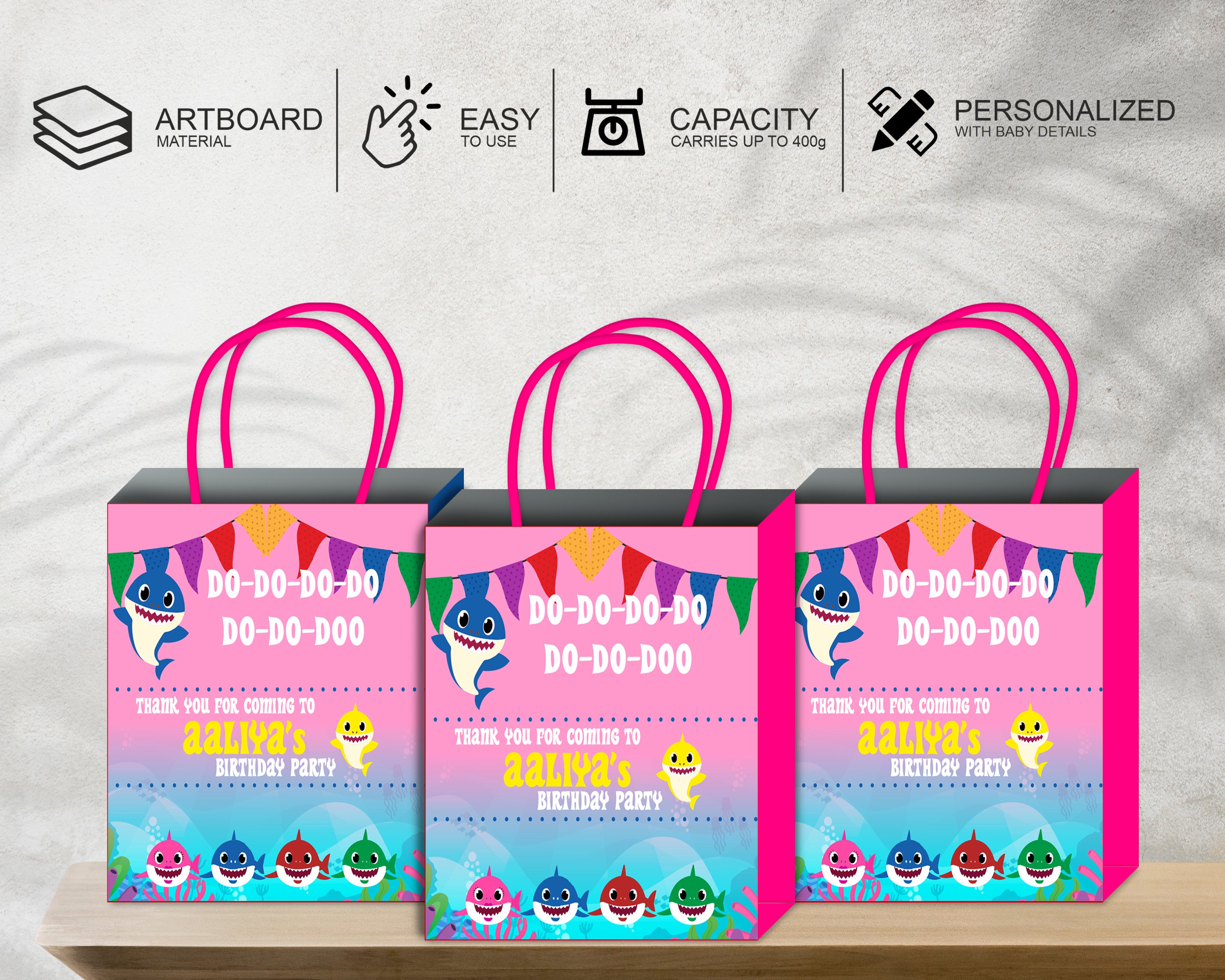 Shark Theme Personalized Return Gift Bag