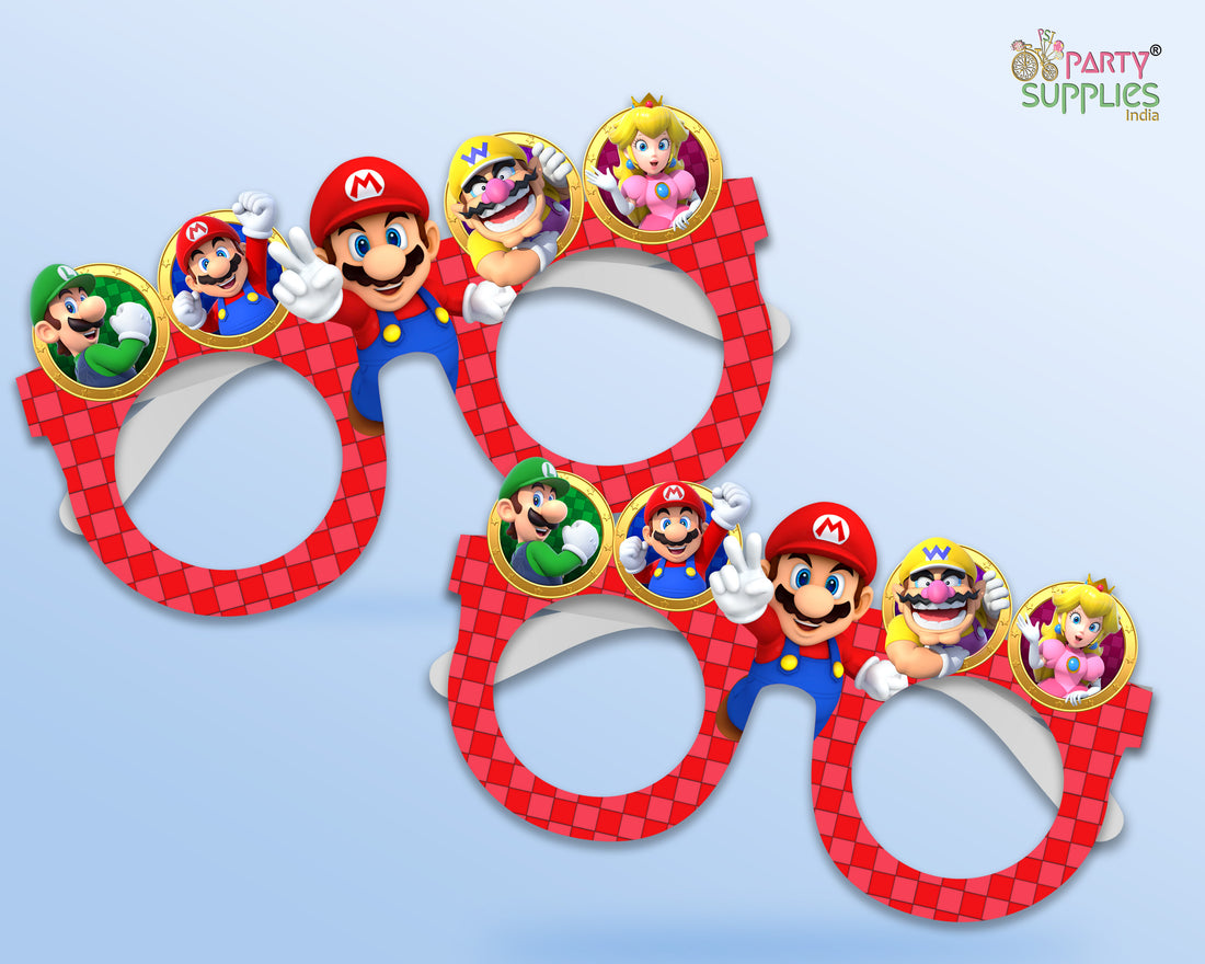 PSI Super Mario Theme Birthday Party glasses