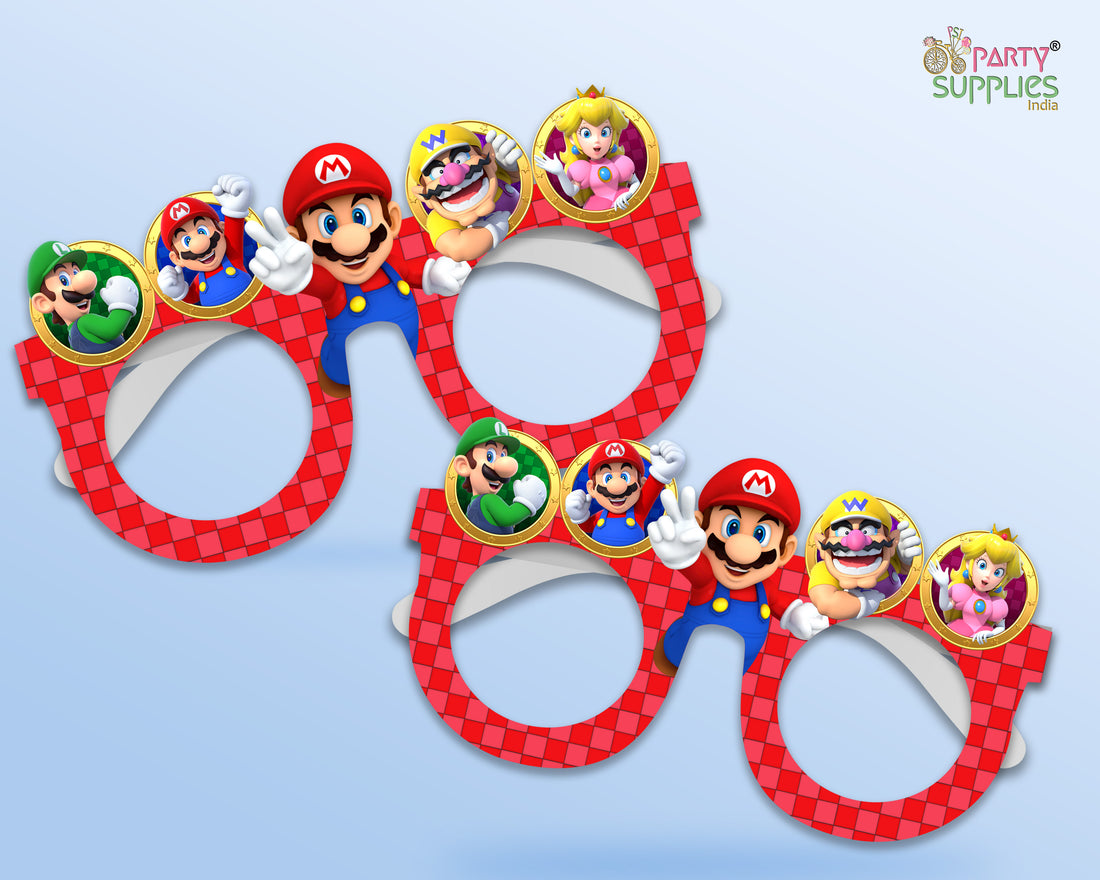 Super Mario Theme Birthday Party glasses