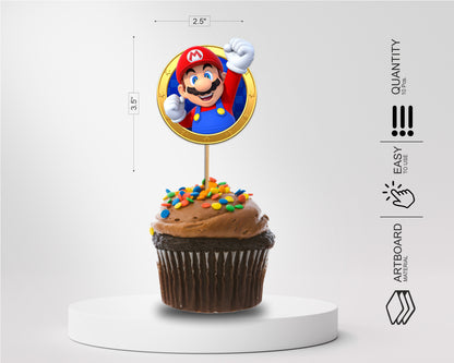 PSI Super Mario Theme Cup Cake Topper
